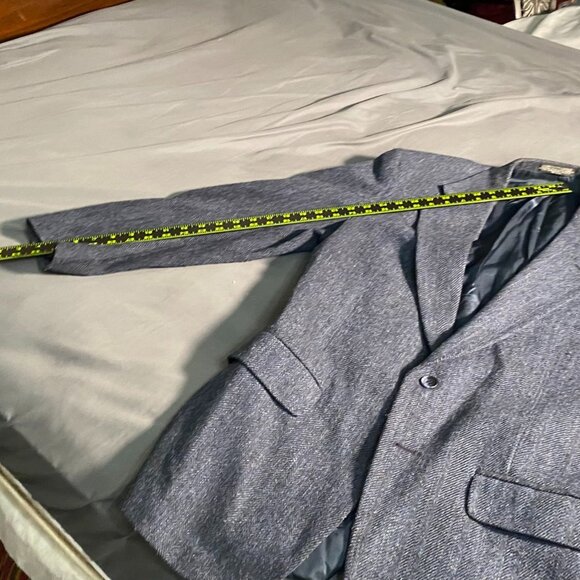 Towncraft Mens Blazer Jacket 40R Wool Blend Gray Herringbone Double Button - Picture 10 of 16